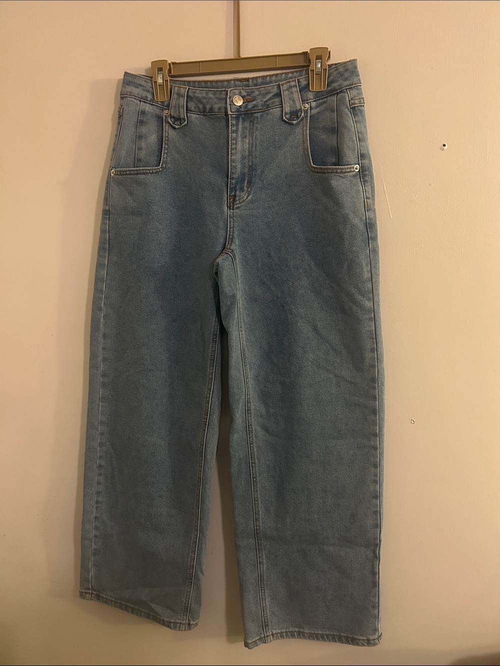 Light Wash Wide Leg Denim Pants